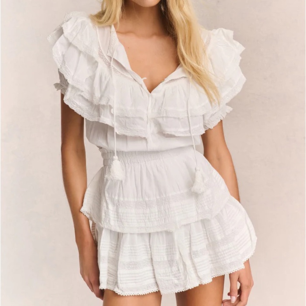 LoveShackFancy Liv Cotton Ruffled Heritage Dress